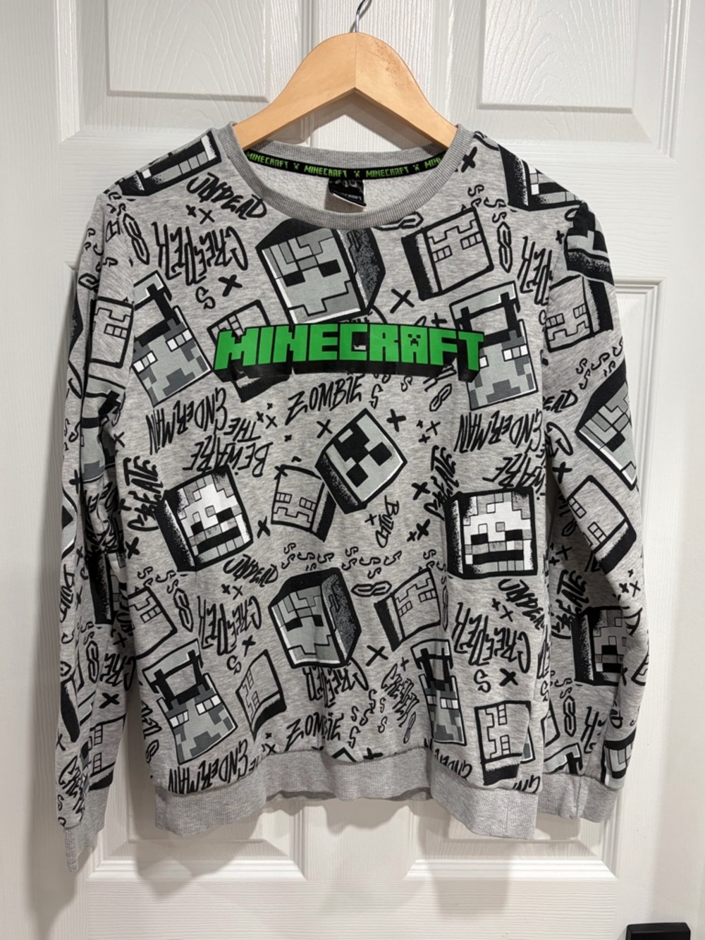 2/$20 Minecraft Boys' Gray Crewneck Long Sleeve Sweatshirt